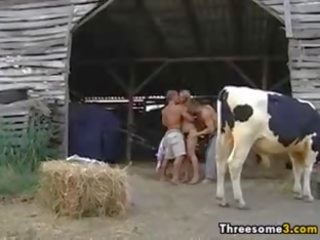 19 Year Old Enjoying A Threesome In A Barn
