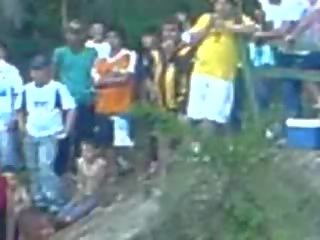 Däli latins having sikiş in the river while rest of the village looking video