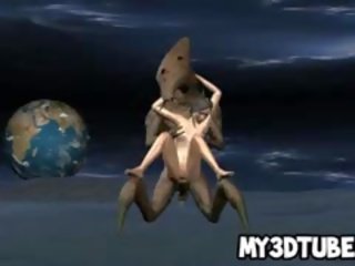 Foxy 3D Babe Gets Fucked By An Alien On The Moon