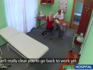 Hot blonde patient rides a big cock