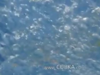 Underwater Strip Of Charming Boobs