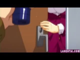 Cartoon doll fucked on public toilet