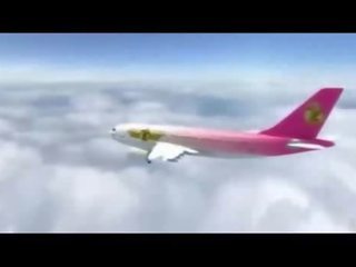 Nadržané vzduch hostess naivka jebanie v lietadlo