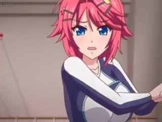 Krūtinga anime gauna užpakalio skylė ir twat stumiami