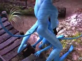 Avatar miúda anal fodido por enorme azul caralho