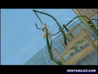 3d animado dibujos animados zorra duro follada por serpiente monstruo
