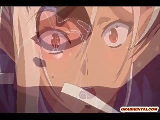 Encadenada hentai gueto consigue azotado y facial corrida