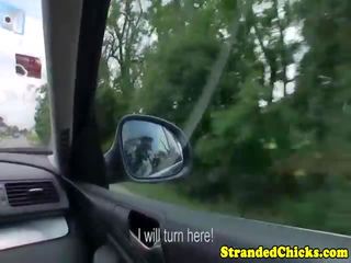 Hitchhiking 헝가리의 비탄 facialized