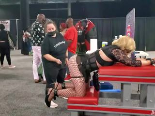 Whipped in public at EXXXOTICA